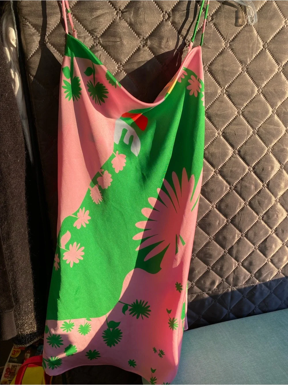 pink and green zara dress | Dresses | Zara Floral Printed Satin Effect Mini Slip Xs black sequins prom dress